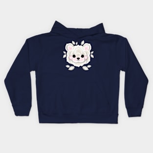 Polar bear of leaves Kids Hoodie